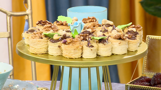 عش القطايف بالشوكولاطة