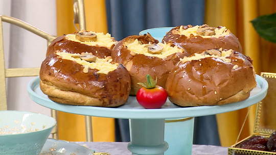 خبز محشي بالدجاج والفطر