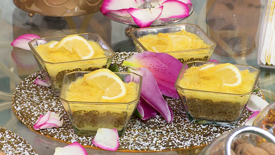 كؤوس بكريمة الليمون والقطايف